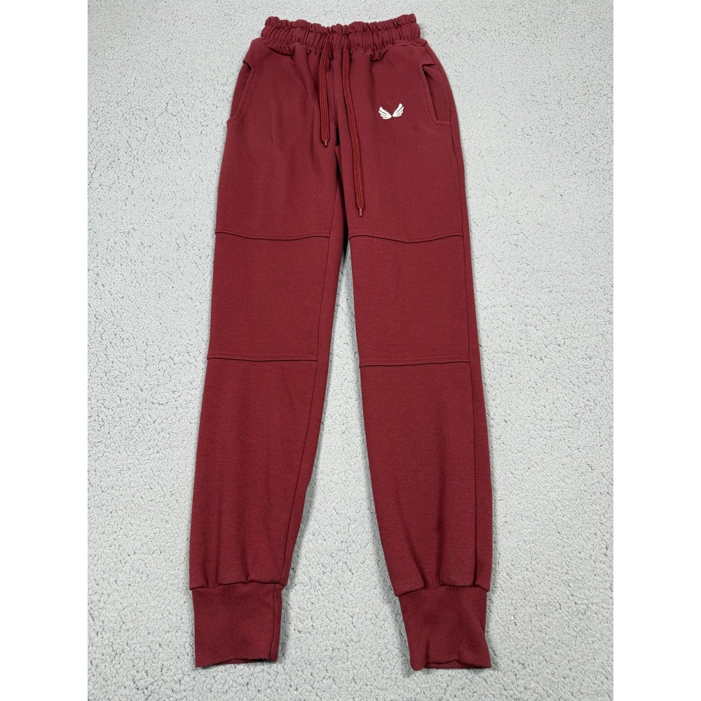 ASRV Aesthetic Revolution Sweatpants Mens M Red Fleece Joggers Elastic Cuff Gym